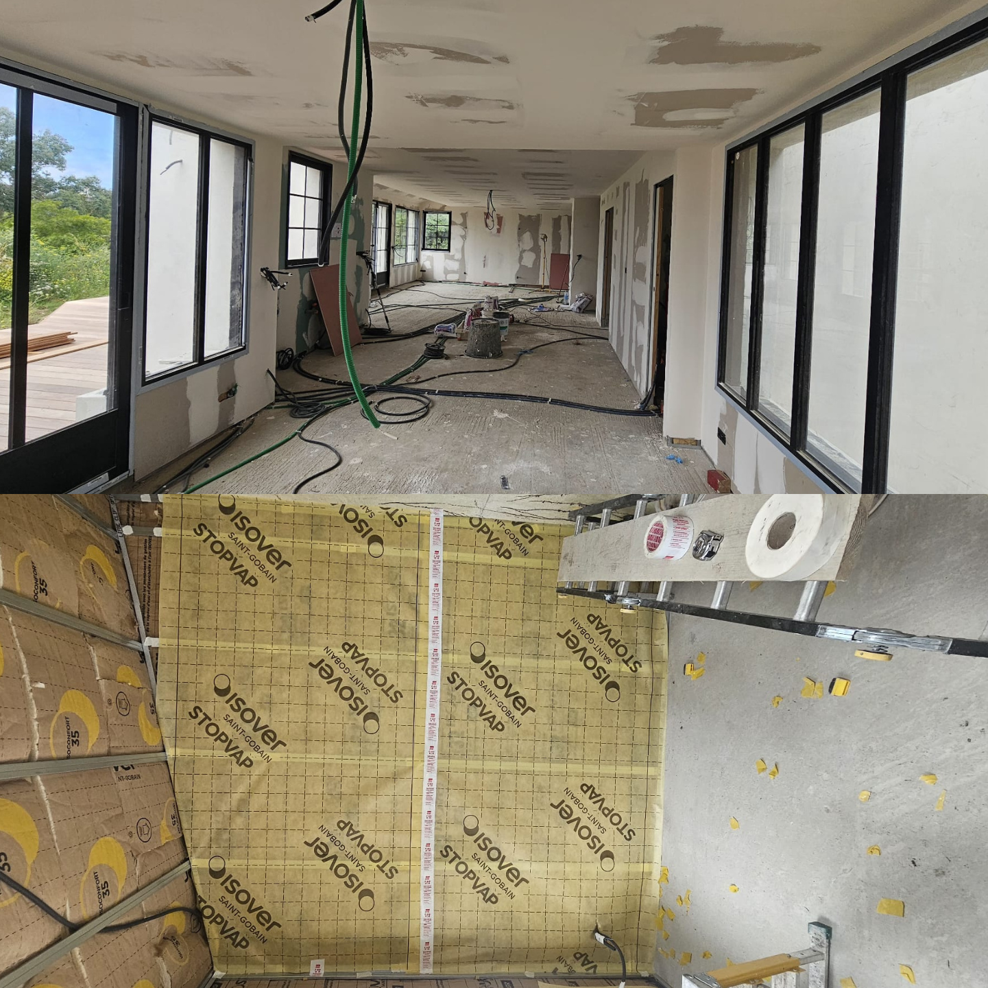 Pose de plaques de plâtre